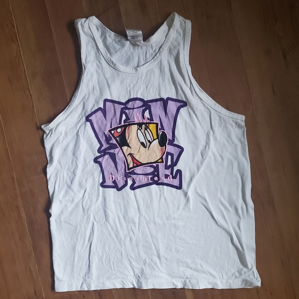 Vintage Disneyland Minnie Mouse Mickey Inc Size Small Tank Top (Small Stains)